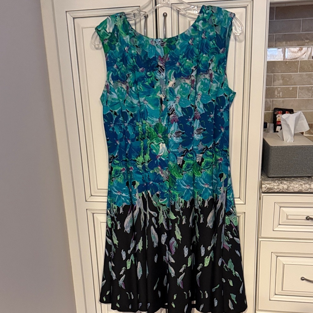 Elegant Blue and Green Women's Mini Dress